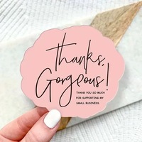 Cartes de remerciement en papier artistique en forme de fleur, esthétique rose, inserts pour commandes de petites entreprises, cartes d'appréciation, décorations pour emballages de boutiques en ligne