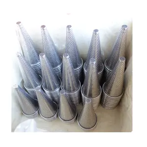 stainless steel 304 316 conical metal strainer filtration basket mesh