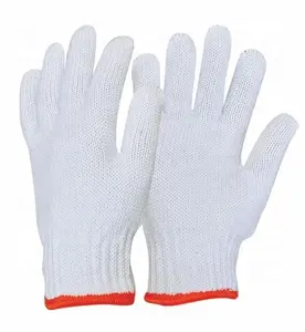 Gants en coton bon marché, résistants à l'usure, fil de coton tricoté, gants de protection de travail