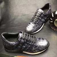 Chaussures de sport pour hommes, respirantes, en cuir de crocodile véritable, chaussures de sport pour hommes, chaussures décontractées de luxe en alligator pour hommes