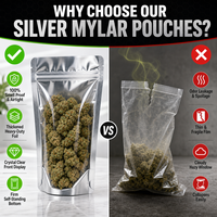 Sachets Doypack Personnalisés Transparents avec Front Argenté, Refermables à Fermeture Zip, pour Emballage Alimentaire, Snacks et Thé, en Mylar