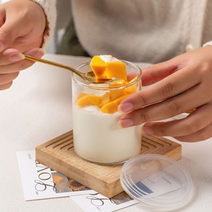 Gobelets <span class=keywords><strong>à</strong></span> pudding en verre résistant <span class=keywords><strong>à</strong></span> la chaleur avec couvercles, ramequins créatifs pour le four, yaourt, crème anglaise et service de desserts, pots <span class=keywords><strong>à</strong></span> dessert multi-usages - Product Image 3