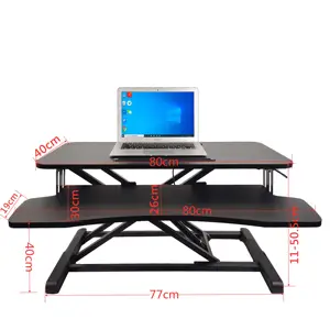 デスクトップ上の折りたたみ式の高さ調節可能なスタンディングデスク