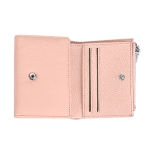 Portefeuilles courts en cuir véritable AndoBag avec blocage RFID, porte-monnaie pliable de couleur unie, porte-cartes triple pliage 1905 - Product Image 3