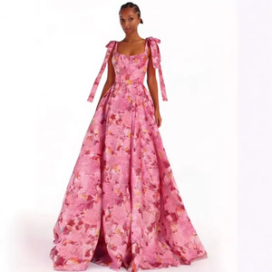 Vestido de Noche con Estampado Floral y Hombros Descubiertos, Cintura Imperio, Largo y Elegante para Mujer, con Cierre Frontal y Tela Transpirable - Product Image 3