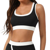 Joyoung Dames Sportbeha met Contrast Trim Gym Workout Top Naadloze Ademend Fitness Racerback Atletiek Crop Top Fitness Kleding