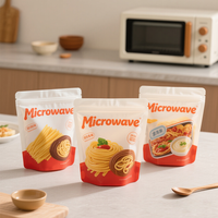 Pochette debout au micro-ondes personnalisée OEM pour les aliments prêts-à-manger Sac de cornue sécurisé scellé sous vide pour l'emballage des nouilles