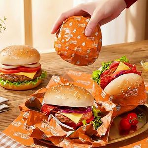 Custom Printed Food Grade <b>Greaseproof</b> Sandwich Burger Wrapping <b>Paper</b> Wax Coating for Bread Wrapping Disposable Packaging <b>Paper</b> - Product Image 2
