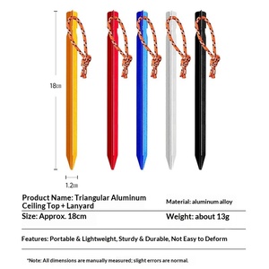 Essential <b>Camping</b> Tent <b>Pegs</b> & Mallets Aluminum Stake Accessories for Outdoor Tent & Tarp - Product Image 3