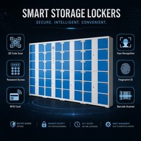 Casier de stockage électronique intelligent, casier à colis en libre-service avec reconnaissance faciale / empreinte digitale pour hôtel, fabricant personnalisable
