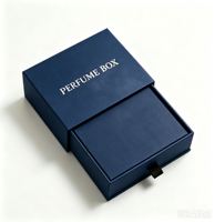 Boîte à parfum à tiroir rigide personnalisée de luxe avec insert EVA et fente pour carte