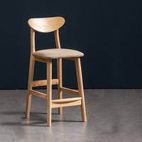 Tabouret de bar moderne de luxe en bois massif avec coussin, mobilier commercial CL-198