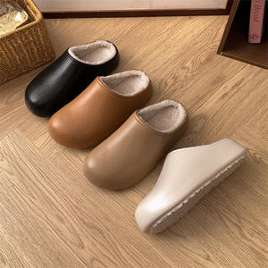 Botas de Mujer Tiyo con Parte Superior de PU, Forro de Piel Sintética, Suela Gruesa, Impermeables, Punta Redonda, Moda Otoño-Invierno, para el Hogar, Estilo Slip-On - Product Image 4