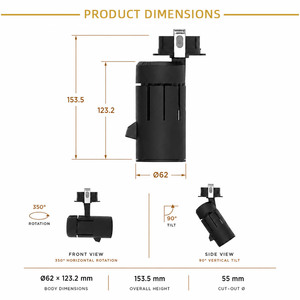 Luminaria LED Empotrable Inteligente Compacta con IA <span class=keywords><strong>de</strong></span> 22W, Ajustable y Antideslumbrante, para Azulejos, Salas <span class=keywords><strong>de</strong></span> Exhibición, Galerías y Exposiciones - Product Image 2