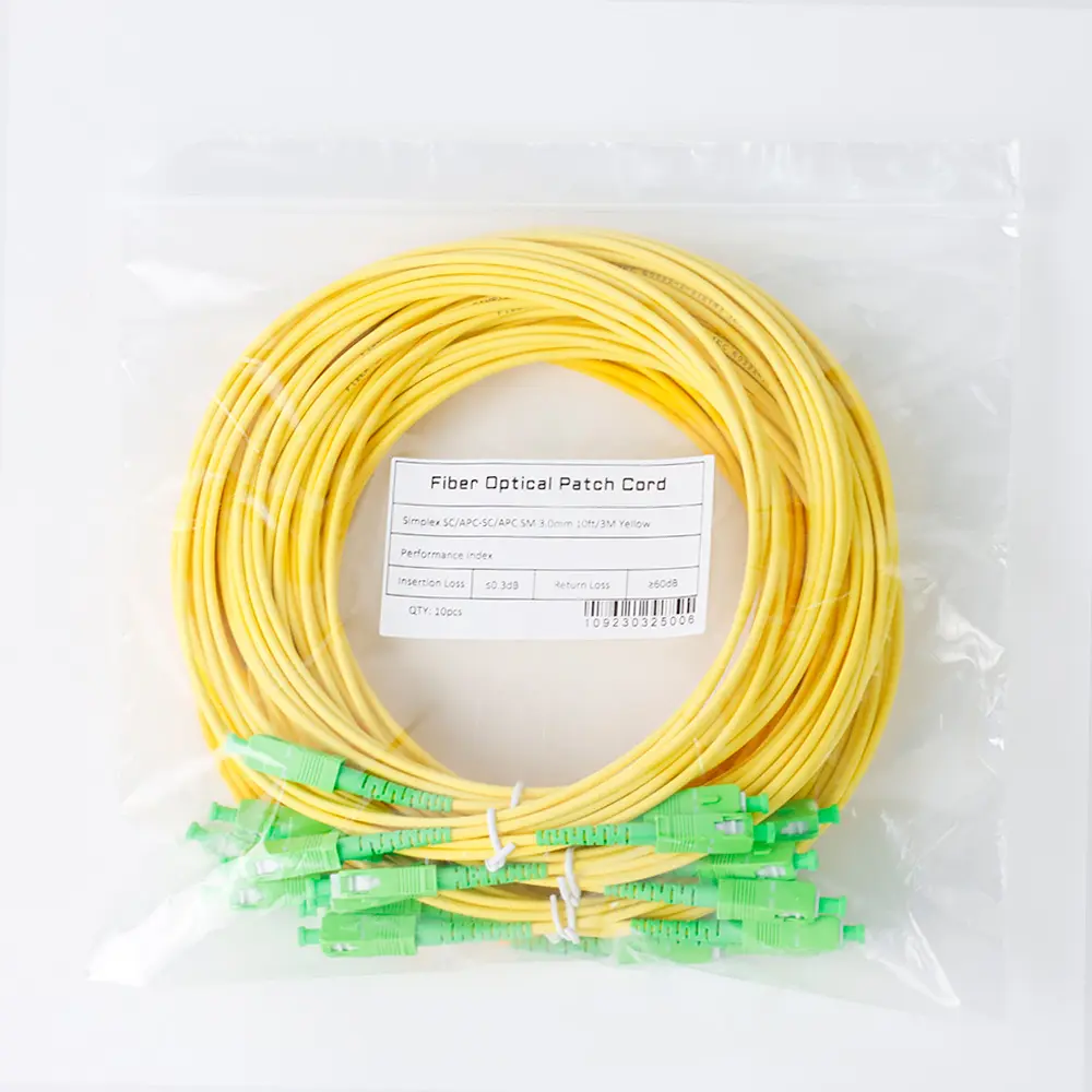 Comprimento personalizado Sc Apc Para Sc Apc Cabo Fibra Óptica Patch Cord Conector Para Patch