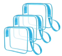 Pochette de toilette étanche personnalisée en PVC transparent avec fermeture éclair et dragonne pour femme, idéale pour les voyages, la plage et la natation