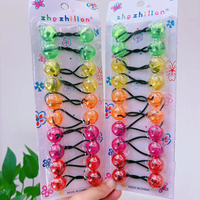 BELLEWORLD Accessoires pour cheveux : Élastiques à cheveux avec grosses perles de 20 mm pour tresses d'enfants, attaches en plastique colorées pour filles