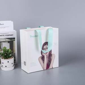 Custom Luxury Kraft Paper Gift Bag with Ribbon Biodegradable Small Business <b>Packaging</b> Personalized Logo Offset Printing - Product Image 3