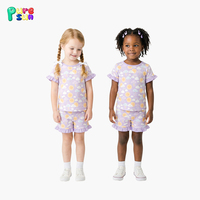 Puresun Prix de gros Pyjamas d'été pour filles en viscose de bambou écologique imprimée à volants / 100 % coton biologique, style personnalisé