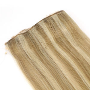 ผมต่อแบบฮาโลฮาโลฮาโลเส้น100% ผมมนุษย์ไล่ระดับสีบลอนด์ไปน้ำตาล - Product Image 6