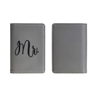 Housse de passeport élégante en similicuir avec broderie personnalisée, porte-passeport de voyage avec logo DIY et fenêtre transparente pour carte d'identité