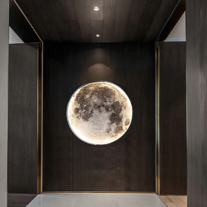 Lámpara de Pared LED de 24-100 cm, Iluminación Interior con Forma de Luna para Dormitorio, Sala de Estar, Decoración del Hogar, Lámpara de Techo con Brillo Nocturno - Product Image 4