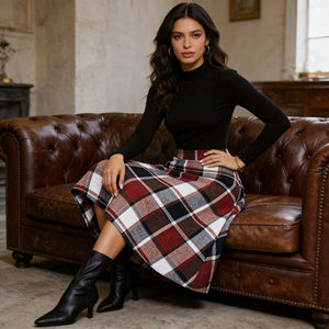 Jupes en jean pour femmes, taille haute, effet usé, longues, mi-longues, décontractées, pour tous les jours, tenues de mode, vêtements de plage d'été - Product Image 1