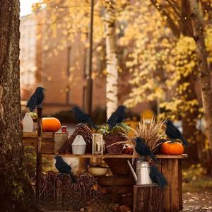 Decoración de Cuervo para Halloween y Navidad, Interior y Exterior, Plumas Negras de Simulación para Fiestas - Product Image 5