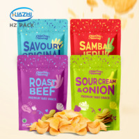 Kemasan Pouch Aluminium Foil Matte Custom Print untuk Keripik Kentang, Daging Kering, Popcorn, Camilan, Kue Kering, Biskuit, Kacang, Bebas BPA