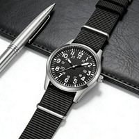Nouvelle Tendance Montre Classique Sportive pour Homme en Nylon à Quartz, Boîtier en Alliage, Étanche 3 ATM, Montre d'Affaires pour Homme, Vente en Gros