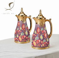 Termo de Café de Alta Calidad de 1000 ml, Cuerpo de Cerámica y Metal, Vaso de Vidrio, Juego de Regalo Empresarial, Tapa de Plástico, Aislamiento Térmico de 12 a 24 Horas