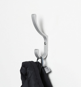 Khăn Treo Tường Bằng Đồng Màu Bạc Màu Đen Nhỏ Một Lỗ Không Xoay J Móc Áo Khoác - Product Image 2