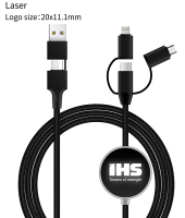 Nouveau produit 2026 Câble de données USB Type-C vers Micro USB LED 5 en 1 Type C 3A Charge rapide Câble de données 3A 60W LED pour ordinateur