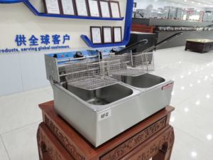 Friggitrice Professionale HEF-82 di Alta Qualità, Friggitrice Commerciale per Pollo con Doppio Cestello - Product Image 6