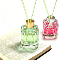 Décoration d'intérieur, diffuseurs d'aromathérapie carrés avec bouchon doré, 100 ml, 180 ml, flacon en verre, diffuseur de parfum à bâtonnets