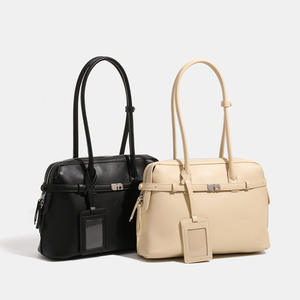 Sac fourre-tout en PU grande capacité pour femme, design original, polyvalent, sac à main et porte-documents pour les trajets quotidiens, nouveau style 2025, sac à bandoulière sous le bras - Product Image 4