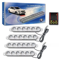 Feu de signalisation LED stroboscopique rouge-bleu pour voiture, type 'œil d'aigle', avec répartiteur 1 vers 4, 6 LED, 12V 5W, haute puissance, pour modification 916D-4