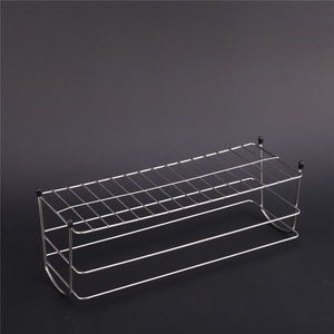 Stainless Steel Kitchen Towel Holder Non-Folding Double Tier Waterproof Standing Storage <b>Rack</b> - Product Image 4