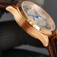 Montre-bracelet pour homme de style designer OEM, cadran sectoriel, chronographe automatique, tachymètre, verre saphir, boîtier en acier, bracelet en cuir marron, 40 mm