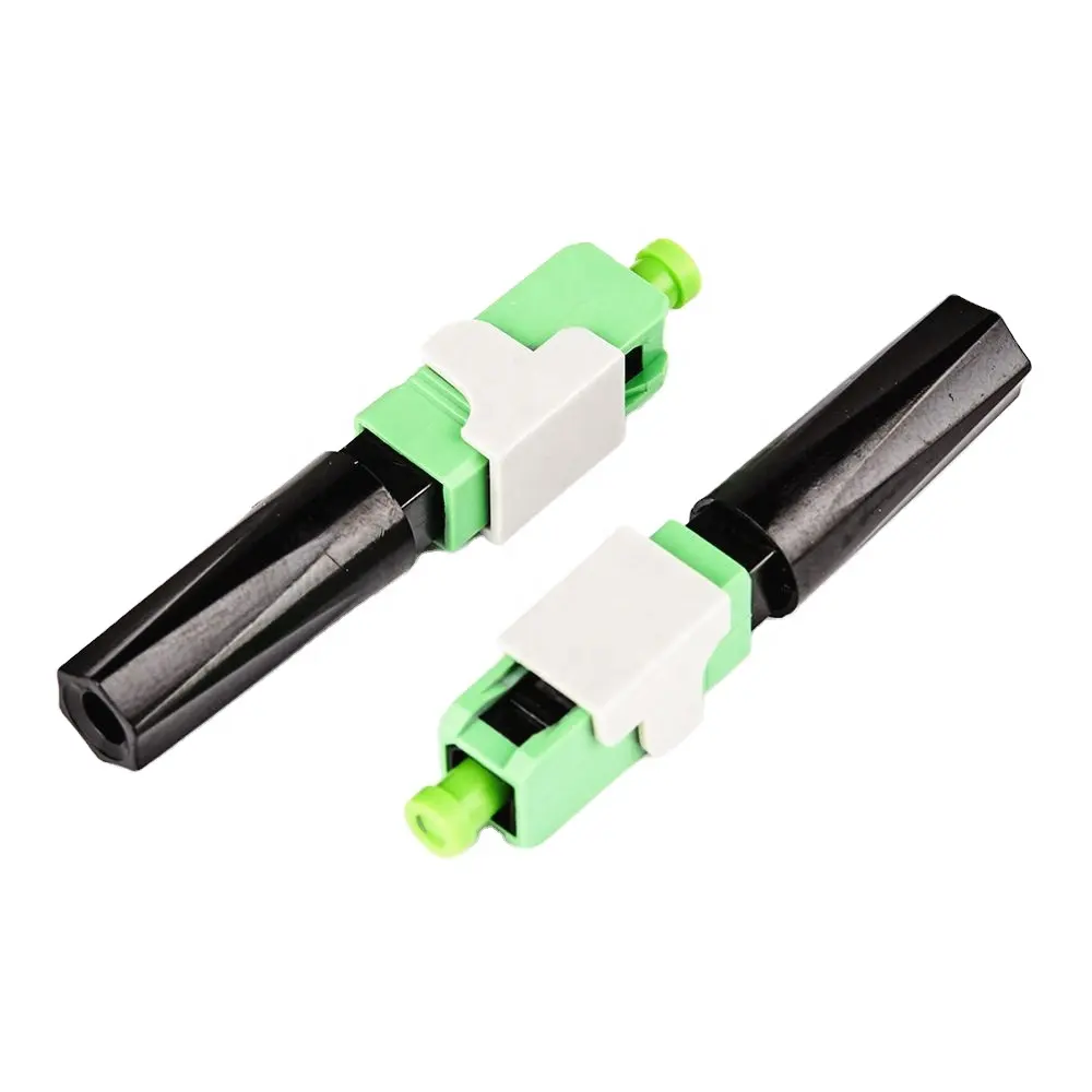 SC APC UPC Fiber Optic Fast Connector Quick Couplers For FTTH Flat Drop Cable