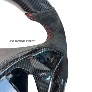 Volant en fibre de carbone noire de qualité pour Chevrolet <span class=keywords><strong>Corvette</strong></span> C7 avec Alcantara bleu, vente directe d'usine - Product Image 5