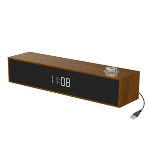 Le'erfei Wooden <b>Speaker</b> With Clock Display Bluetooth 5.0 <b>USB</b> Powered Home Audio System Desktop <b>Speaker</b> - Product Image 1