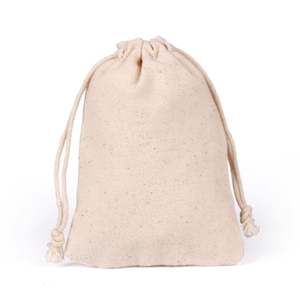 Sacs en coton beige avec cordon de serrage 10*12 cm, avec cordon en jute, petit sac cadeau anti-poussière avec cordon de serrage - Product Image 4