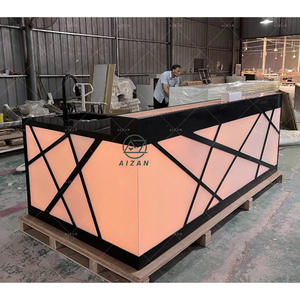 Meubles de bar de haute qualité, comptoir de bar contemporain avec éclairage LED pour discothèque, pub, restaurant, salon d'aéroport - Product Image 1
