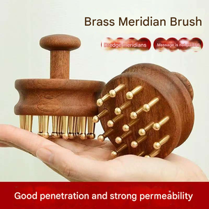 Peine de Masaje <span class=keywords><strong>para</strong></span> Gatos de Sándalo Rojo de Lujo, Herramienta de Acupresión de Dientes Anchos de Latón <span class=keywords><strong>para</strong></span> el Cuidado del Cuero Cabelludo, Regalo Portátil <span class=keywords><strong>para</strong></span> Mujeres - Product Image 2