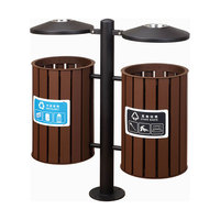 Poubelle double en bois pour extérieur, poubelle de rue, poubelle unique pour parc, poubelle publique debout, bac de recyclage