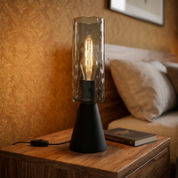 Lampe de table vintage en verre créative pour bureau, lecture nocturne, chambre à coucher, lampe de chevet design E27