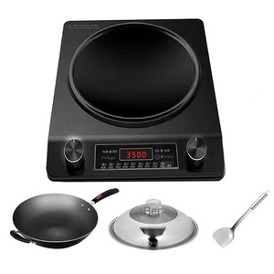 Placa de Inducción Cóncava Eléctrica de Alta Potencia 3500W, Acero Inoxidable, Control Táctil, Uso Comercial, Llama Fuerte, Estándar Estadounidense 110V - Product Image 3