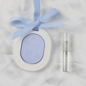 FinRu, venta al por mayor, armario colgante ovalado para coche, ambientador aromático, difusor de aceite esencial de porcelana con flor de cerámica perfumada - Product Image 4