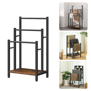 <span class=keywords><strong>Portasciugamani</strong></span> Multifunzionale in Metallo e MDF, Scaffale Minimalista Autoportante, Supporto Multiuso per Asciugamani per <span class=keywords><strong>Bagno</strong></span> e Camera da Letto - Product Image 3
